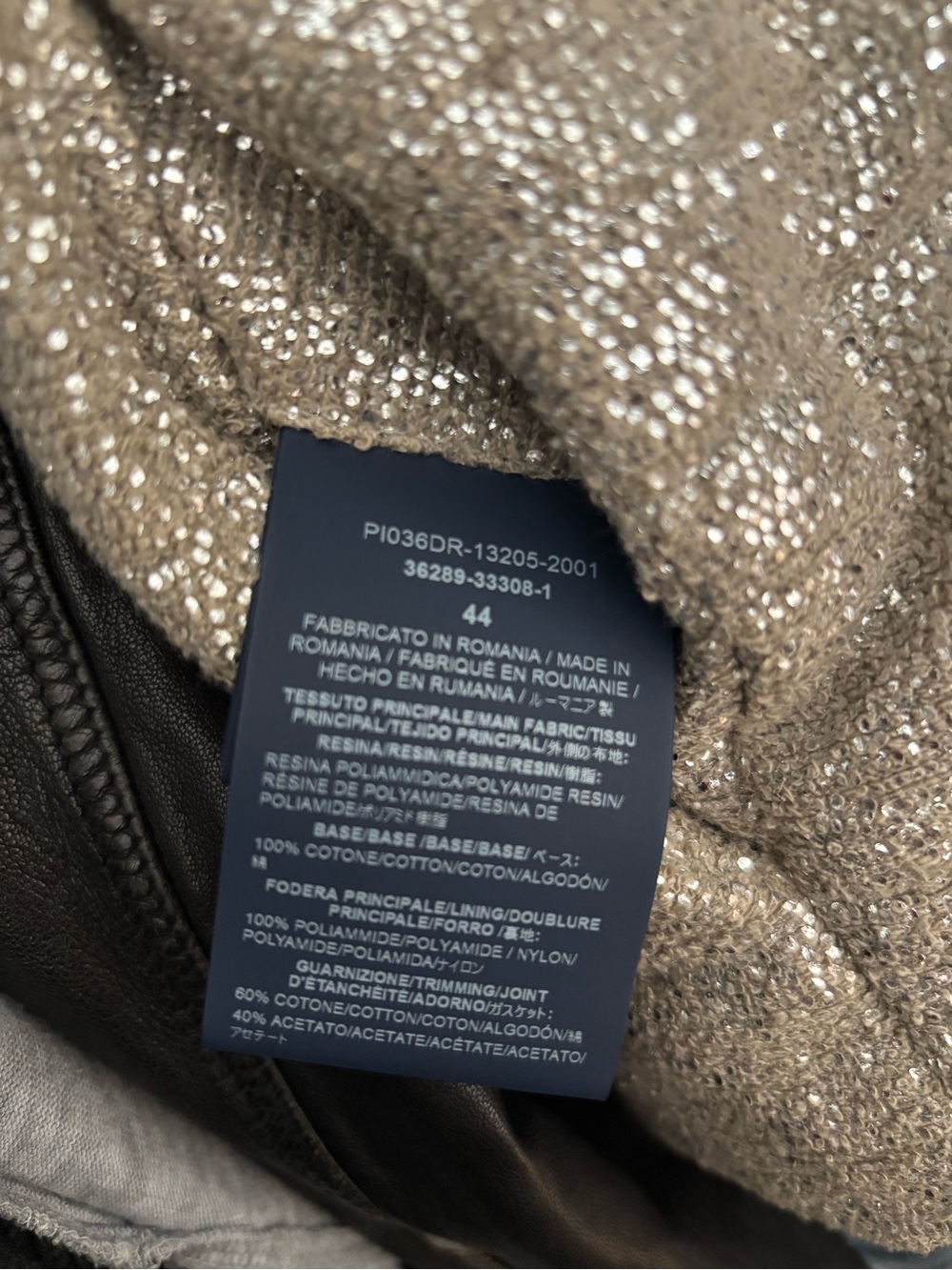 Authentic Herno Resort Shimmering Lurex Flared Puffer Jacket Taupe - Picture 4 of 7